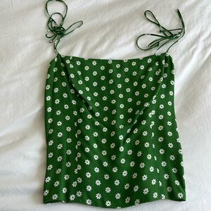 Reformation Meyer Green Daisy Top